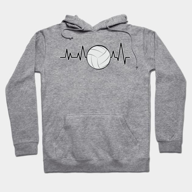Heartbeat Pulse - Volleyball Hoodie by DesignWood-Sport